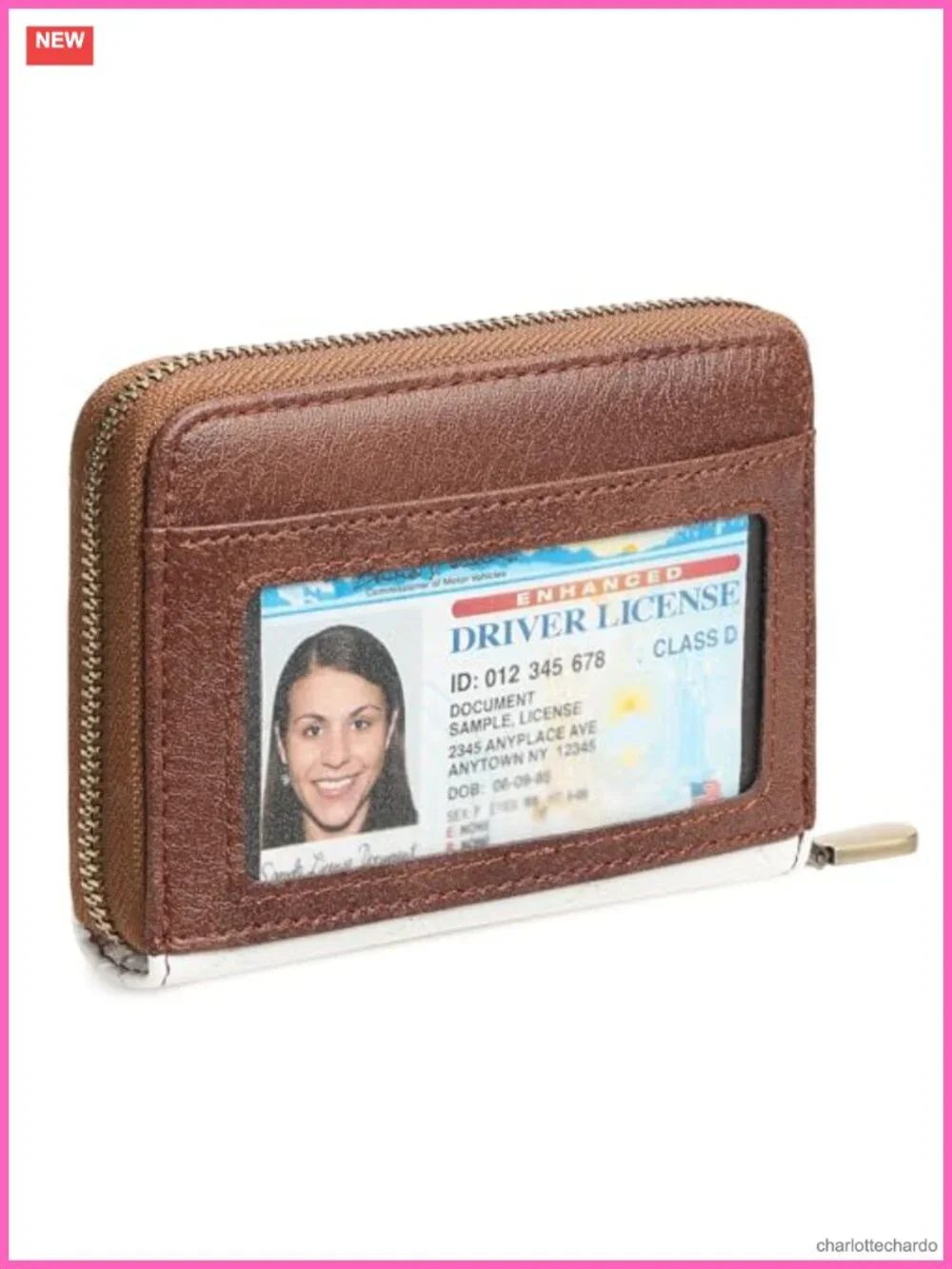 RFID Blocking Leather Small Wallet for Women with Wristlet